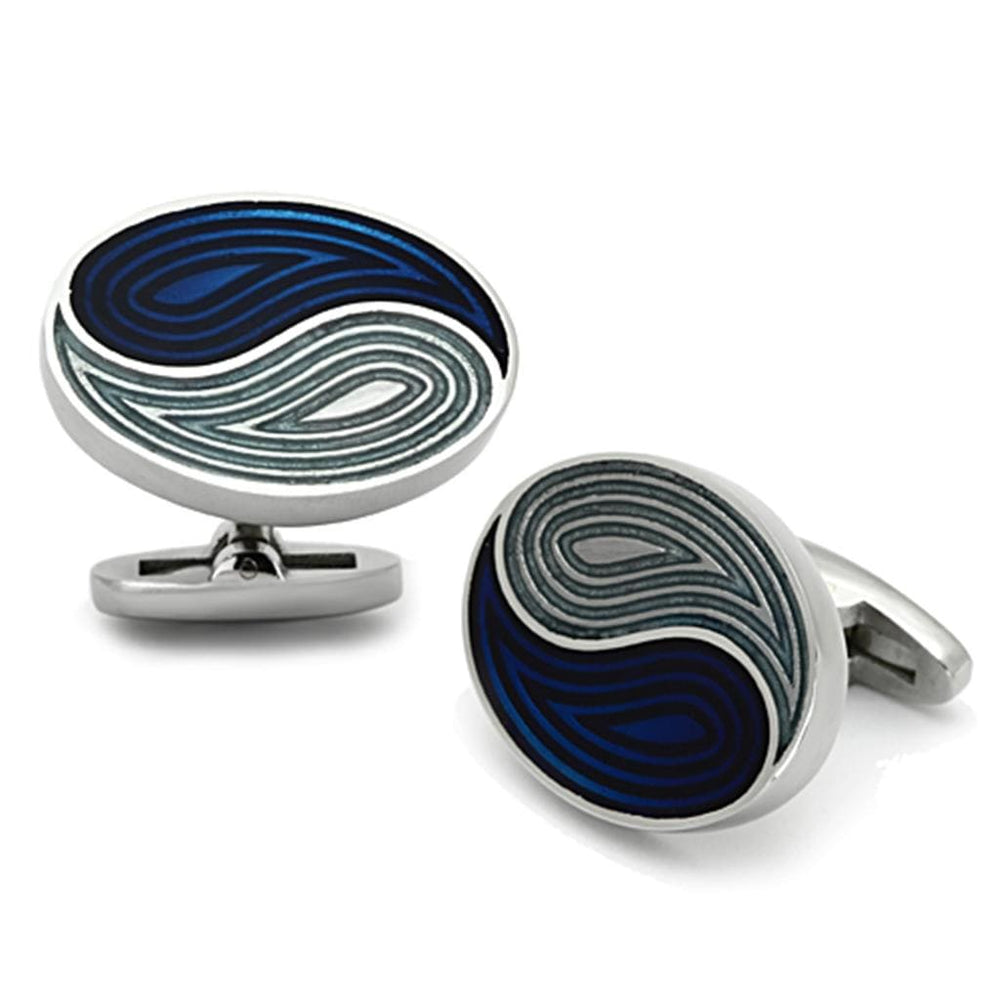 TK1240 - High polished (no plating) Stainless Steel Cufflink with Epoxy  in Multi Color - Alamode