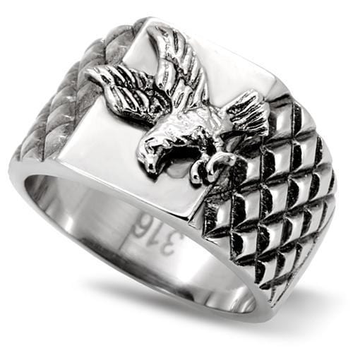 TK126 - High polished (no plating) Stainless Steel Ring with No Stone - Alamode