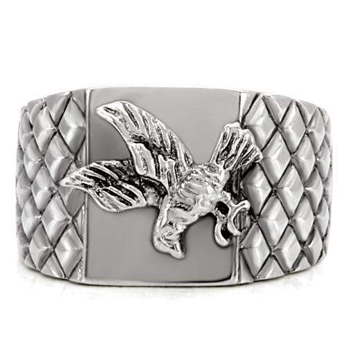 TK126 - High polished (no plating) Stainless Steel Ring with No Stone - Alamode - Flyclothing LLC