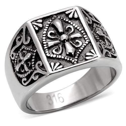 TK127 - High polished (no plating) Stainless Steel Ring with No Stone - Alamode - Flyclothing LLC