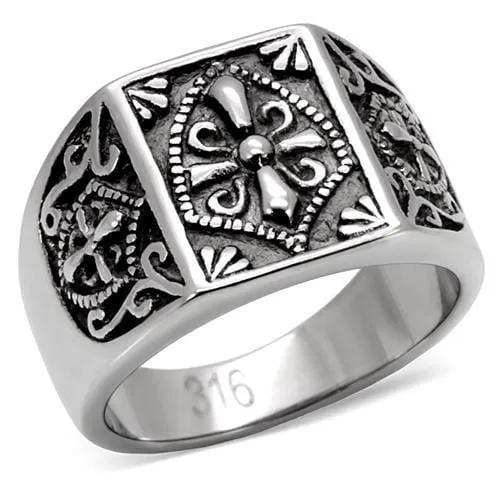TK127 - High polished (no plating) Stainless Steel Ring with No Stone - Alamode - Flyclothing LLC