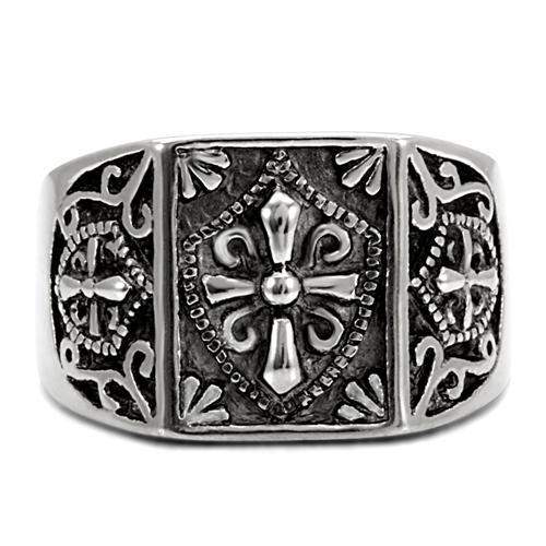 TK127 - High polished (no plating) Stainless Steel Ring with No Stone - Alamode - Flyclothing LLC