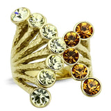 TK1291 - IP Gold(Ion Plating) Stainless Steel Ring with Top Grade Crystal in Multi Color - Alamode - Flyclothing LLC