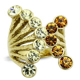TK1291 - IP Gold(Ion Plating) Stainless Steel Ring with Top Grade Crystal  in Multi Color - Alamode
