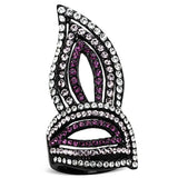 TK1293 - IP Black(Ion Plating) Stainless Steel Ring with Top Grade Crystal in Multi Color - Alamode - Flyclothing LLC
