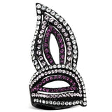 TK1293 - IP Black(Ion Plating) Stainless Steel Ring with Top Grade Crystal  in Multi Color - Alamode