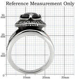 TK130 - High polished (no plating) Stainless Steel Ring with Synthetic Synthetic Glass in Montana - Alamode - Flyclothing LLC