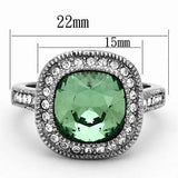 TK1317 - High polished (no plating) Stainless Steel Ring with Top Grade Crystal  in Emerald - Alamode