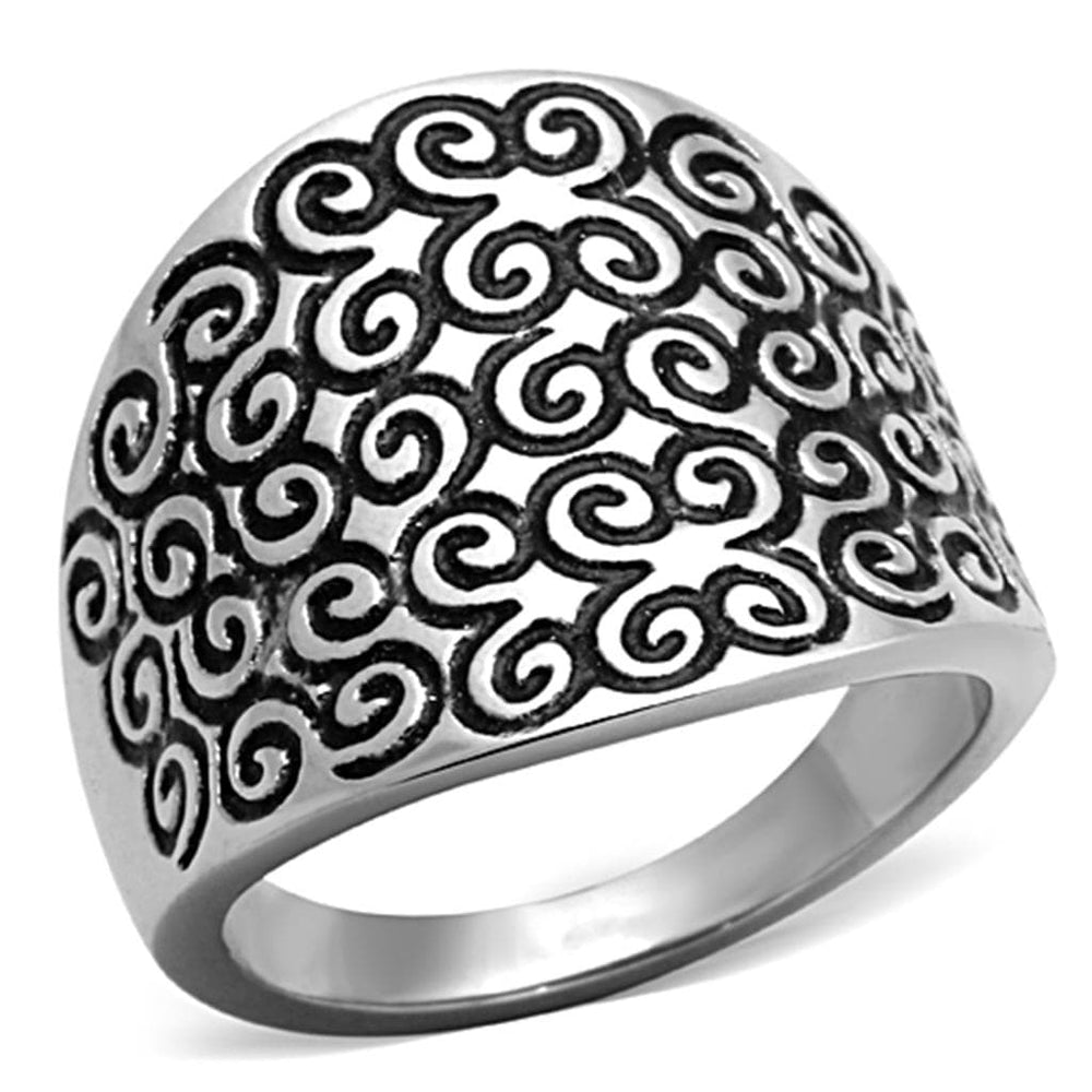 TK1329 - High polished (no plating) Stainless Steel Ring with No Stone - Alamode