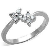 TK1333 - High polished (no plating) Stainless Steel Ring with AAA Grade CZ in Clear - Alamode - Flyclothing LLC