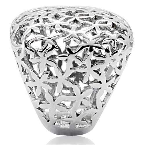 TK133 - High polished (no plating) Stainless Steel Ring with No Stone - Alamode - Flyclothing LLC