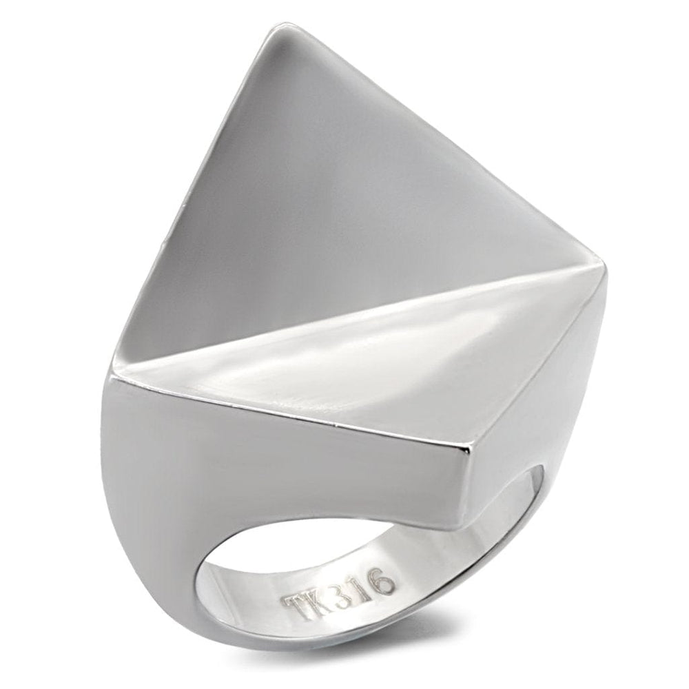 TK136 - High polished (no plating) Stainless Steel Ring with No Stone - Alamode