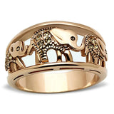 TK1380 - IP Rose Gold(Ion Plating) Stainless Steel Ring with Top Grade Crystal in Citrine Yellow - Alamode - Flyclothing LLC