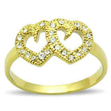 TK1398 - IP Gold(Ion Plating) Stainless Steel Ring with Top Grade Crystal in Clear - Alamode - Flyclothing LLC