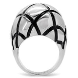 TK139 - High polished (no plating) Stainless Steel Ring with No Stone - Alamode