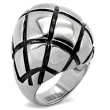 TK139 - High polished (no plating) Stainless Steel Ring with No Stone - Alamode