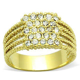 TK1400 - IP Gold(Ion Plating) Stainless Steel Ring with Top Grade Crystal in Clear - Alamode - Flyclothing LLC