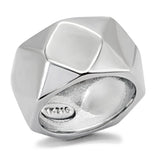 TK142 - High polished (no plating) Stainless Steel Ring with No Stone - Alamode