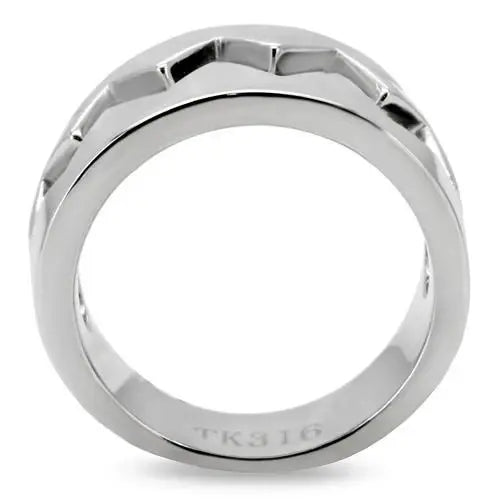 TK143 - High polished (no plating) Stainless Steel Ring with No Stone - Alamode - Flyclothing LLC