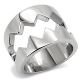 TK143 - High polished (no plating) Stainless Steel Ring with No Stone - Alamode