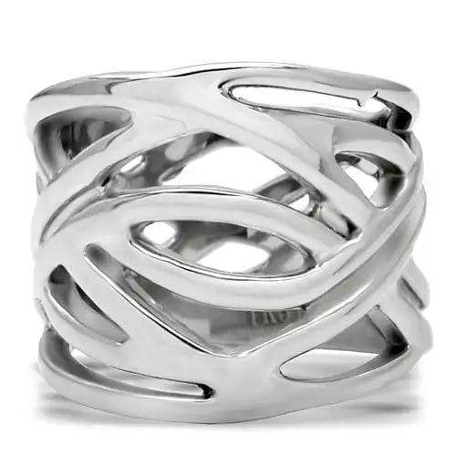 TK144 - High polished (no plating) Stainless Steel Ring with No Stone - Alamode - Flyclothing LLC