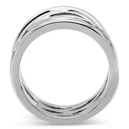 TK144 - High polished (no plating) Stainless Steel Ring with No Stone - Alamode - Flyclothing LLC