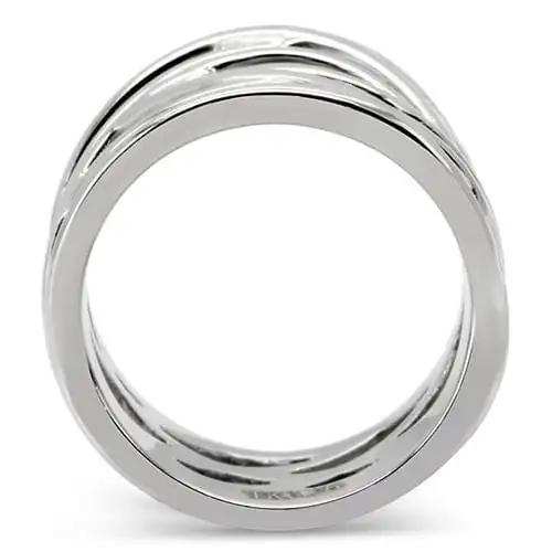TK144 - High polished (no plating) Stainless Steel Ring with No Stone - Alamode - Flyclothing LLC