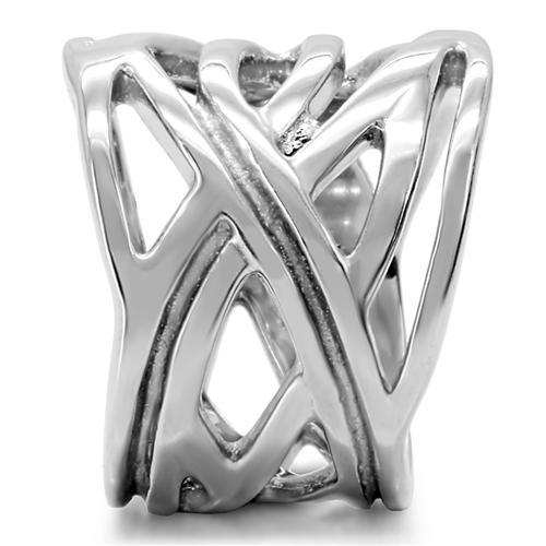 TK144 - High polished (no plating) Stainless Steel Ring with No Stone - Alamode - Flyclothing LLC
