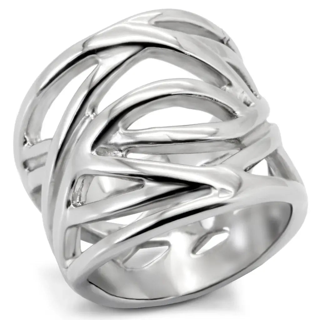 TK144 - High polished (no plating) Stainless Steel Ring with No Stone - Alamode - Flyclothing LLC