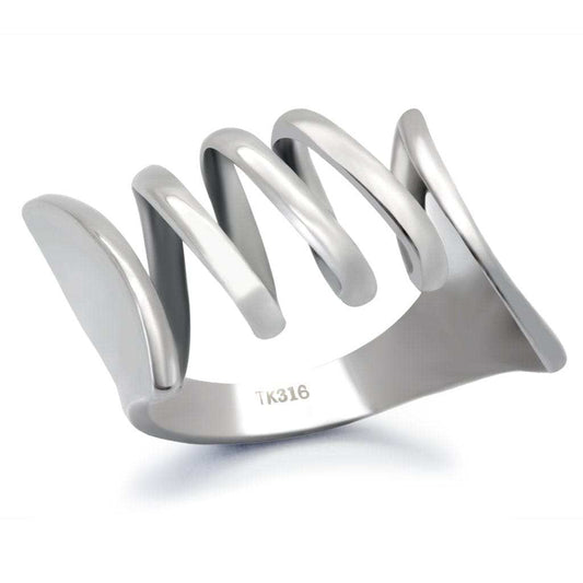 TK145 - High polished (no plating) Stainless Steel Ring with No Stone - Alamode - Flyclothing LLC