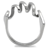TK145 - High polished (no plating) Stainless Steel Ring with No Stone - Alamode
