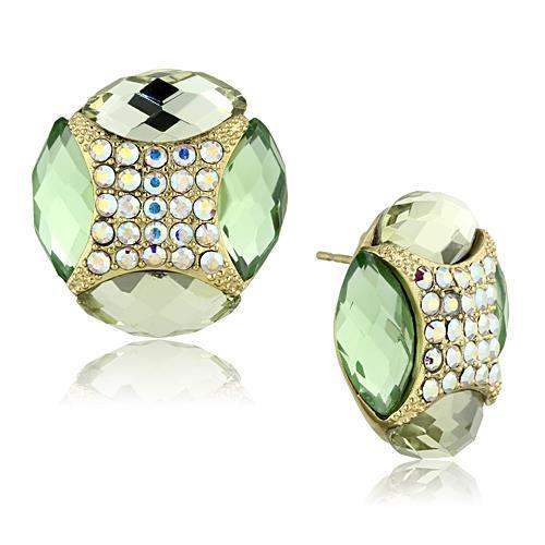TK1468 - IP Gold(Ion Plating) Stainless Steel Earrings with Synthetic Synthetic Glass in Multi Color - Alamode - Flyclothing LLC