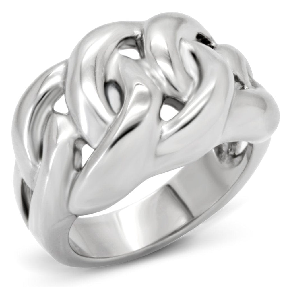 TK147 - High polished (no plating) Stainless Steel Ring with No Stone - Alamode