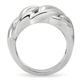 TK147 - High polished (no plating) Stainless Steel Ring with No Stone - Alamode