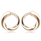 TK1488 - IP Rose Gold(Ion Plating) Stainless Steel Earrings with Epoxy  in White