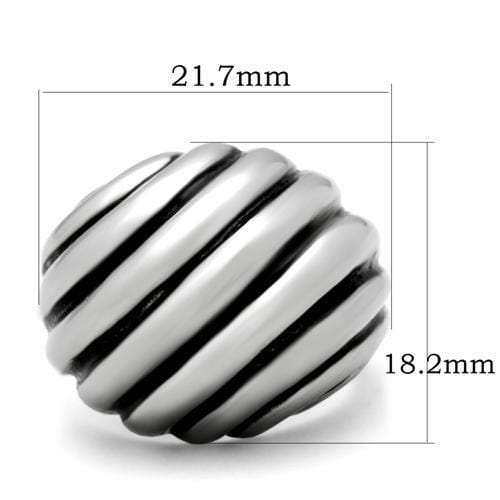 TK148 - High polished (no plating) Stainless Steel Ring with No Stone - Alamode - Flyclothing LLC