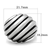 TK148 - High polished (no plating) Stainless Steel Ring with No Stone - Alamode