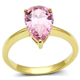TK1508 - IP Gold(Ion Plating) Stainless Steel Ring with AAA Grade CZ  in Rose - Alamode