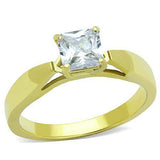 TK1511 - IP Gold(Ion Plating) Stainless Steel Ring with AAA Grade CZ in Clear - Alamode - Flyclothing LLC
