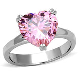 TK1513 - High polished (no plating) Stainless Steel Ring with AAA Grade CZ  in Rose - Alamode