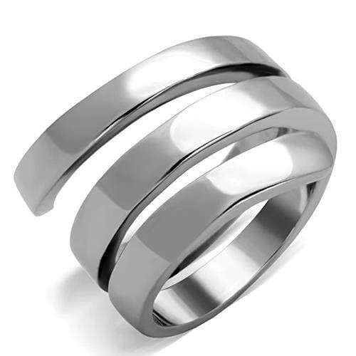 TK1519 - High polished (no plating) Stainless Steel Ring with No Stone - Alamode