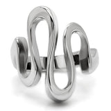 TK152 - High polished (no plating) Stainless Steel Ring with No Stone - Alamode