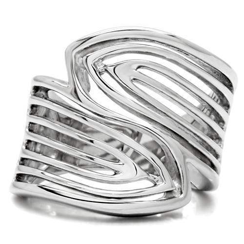 TK153 - High polished (no plating) Stainless Steel Ring with No Stone - Alamode - Flyclothing LLC