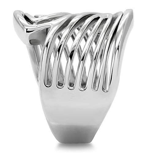 TK153 - High polished (no plating) Stainless Steel Ring with No Stone - Alamode - Flyclothing LLC
