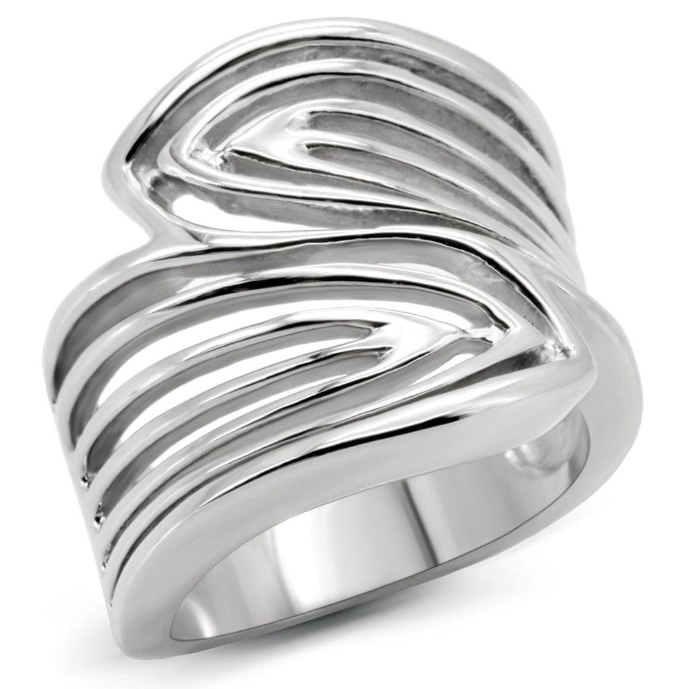 TK153 - High polished (no plating) Stainless Steel Ring with No Stone - Alamode