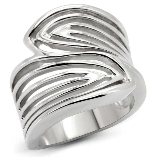 TK153 - High polished (no plating) Stainless Steel Ring with No Stone - Alamode - Flyclothing LLC