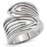 TK153 - High polished (no plating) Stainless Steel Ring with No Stone - Alamode