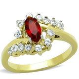TK1569 - Two-Tone IP Gold (Ion Plating) Stainless Steel Ring with Synthetic Synthetic Glass in Siam - Alamode