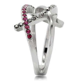 TK156 - High polished (no plating) Stainless Steel Ring with Top Grade Crystal in Multi Color - Alamode - Flyclothing LLC