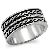 TK158 - High polished (no plating) Stainless Steel Ring with No Stone - Alamode